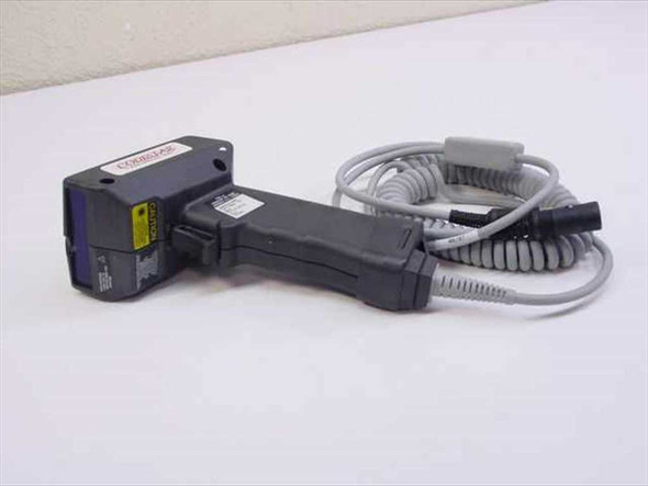 PSC Codestar 5317HP30F636 ESD Ground Hog barcode scanner – right-side view showing scan head and coiled AT cable