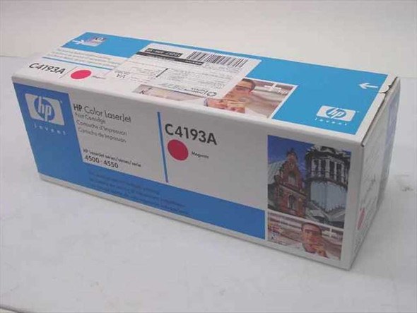 HP C4193A Magenta Toner Cartridge in original HP Color LaserJet retail box, front view showing C4193A model number and magenta color indicator