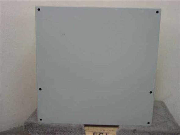 Rear view of custom power conditioner enclosure showing smooth gray steel back panel