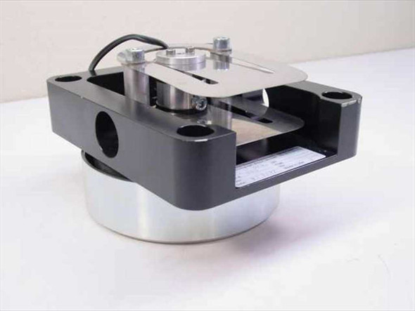 Integrated Dynamics Engineering 50-15-04140 Electro Magnet Assembly – front three-quarter view showing black anodized frame, aluminum cylindrical magnet base, and stainless steel mounting hardware