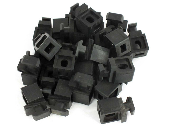 Bosch Rexroth 3842184737 Variofix Blocks — pile of 25 black plastic framing blocks