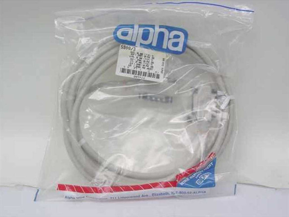 Alpha 5900/3 serial computer cable in original sealed poly bag with Alpha branding label visible