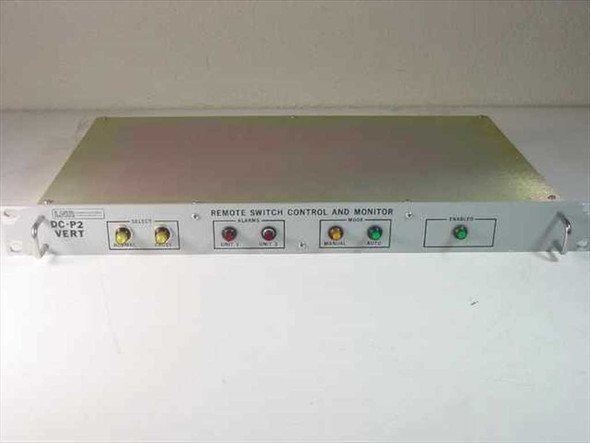 LNR Communications 506013332 DC-P2 Remote Switch Control and Monitor – front panel view showing Select, Alarms, Mode, and Enabled indicators on 1U rackmount chassis