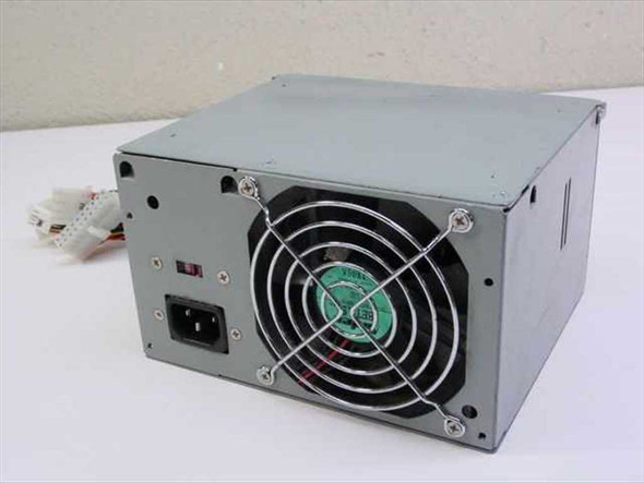Compaq PS2014 270656-001 200W ATX power supply – rear view showing IEC AC inlet, power switch, and 80mm cooling fan