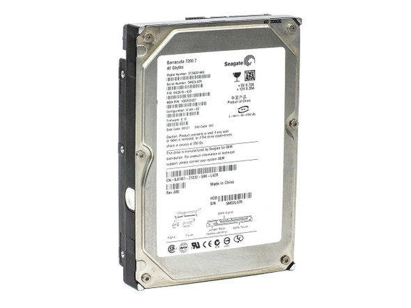 Seagate Barracuda 7200.7 ST340014AS 40GB 3.5" SATA hard drive – top label view showing model and part number