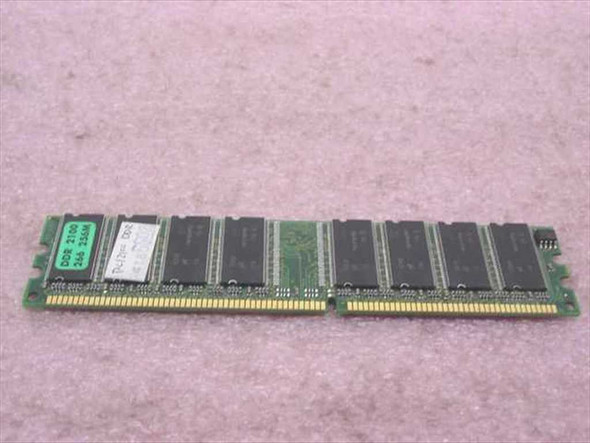 Unbranded DDR 256MB PC2100 266MHz desktop RAM DIMM — full top view showing memory chips and green PCB