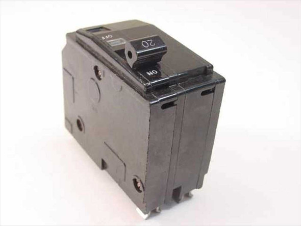 Generic LD 446 2-Pole 20 Amp Circuit Breaker – angled front-right view showing ON/OFF toggle positions