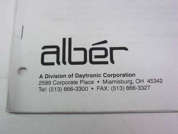 Alber brand logo and company information — A Division of Daytronic Corporation, Miamisburg OH, inside cover