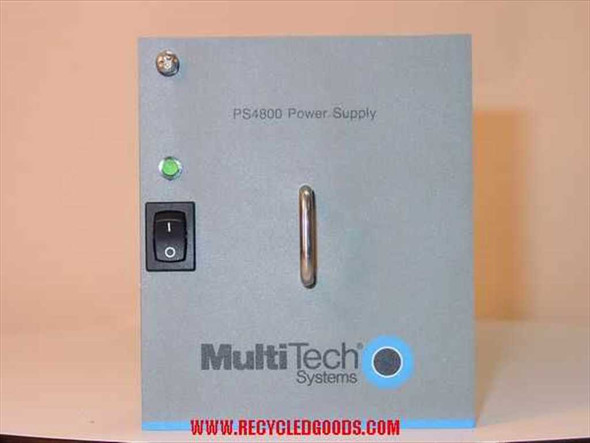 MultiTech Systems PS4800 Power Supply — front panel view showing power switch, green LED indicator, and PS4800 label