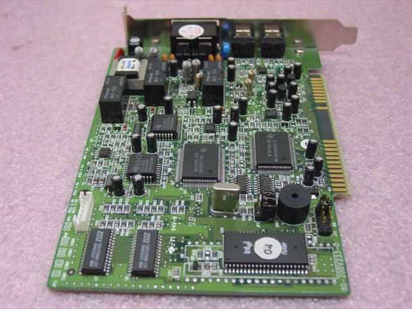 Davicom FB V1456VQH-X 56K PCI modem card — reverse component side showing secondary ICs, crystal oscillator, and PCI edge connector