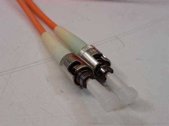 Chromatic Technologies 109141 fiber optic cable ST duplex connectors close-up showing both ST ferrules