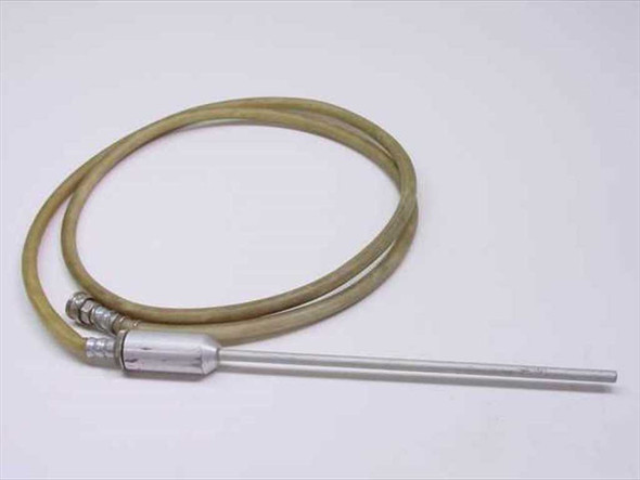Aluminum air hose tube with inline filter assembly — full view showing 150cm flexible hose coiled with aluminum filter tube attached