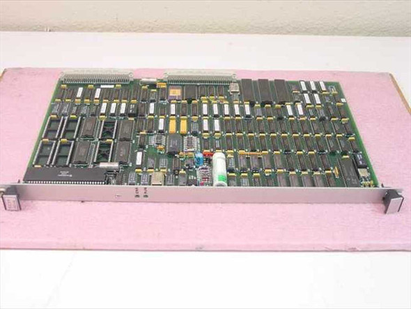 Staubli Unimation W.211.118.00 Rev F WEC PCA SCM III card — top-side component view showing full PCB with ICs, edge connectors, and metal card guide