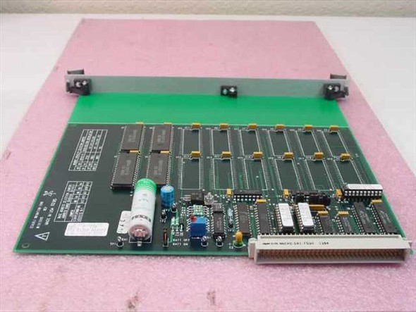 Staubli Unimation W.211.149.00 PCA Memory Card – rear/component side showing memory chip array, battery holder, and edge connector