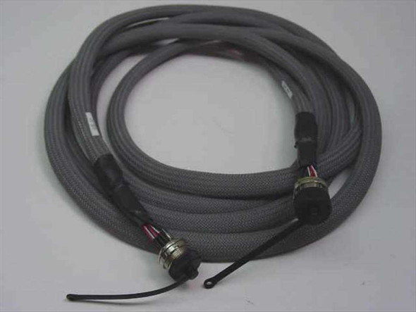 FSI D231229000 10ft braided cable with circular connectors coiled overhead view showing full length
