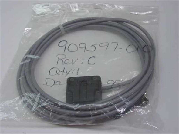 FSI 909579-010 Rev C Polaris wafer cleaning machine cable — full cable coiled in poly bag with handwritten part number and revision label
