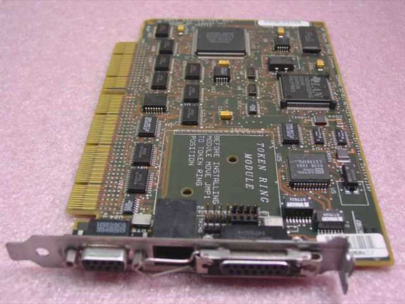 Compaq NetFlex 142041-001 EISA Token Ring Controller Card – front view showing Token Ring module daughter card and dual DB9/DB25 connectors on bracket