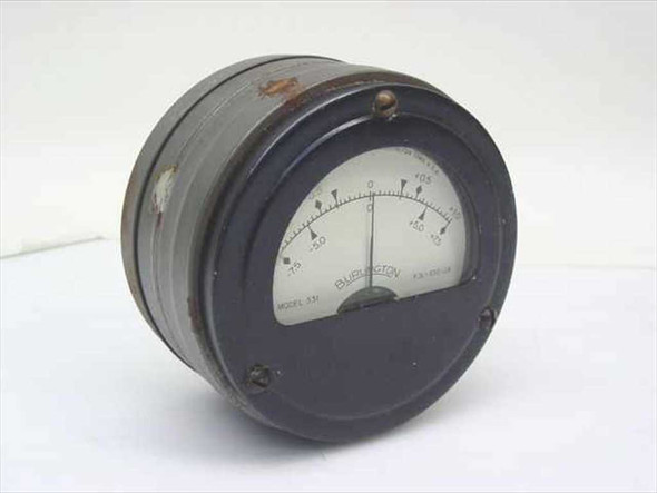 Burlington Model 331 round analog panel meter front view showing dial face with dual scale and pointer