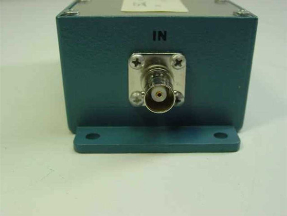 6.0 MHz Bessel filter – rear IN face with panel-mount BNC input connector on teal metal enclosure
