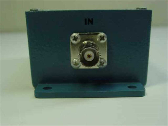 7.5 MHz Bessel low pass filter — IN side panel with panel-mount BNC female input connector and mounting flanges