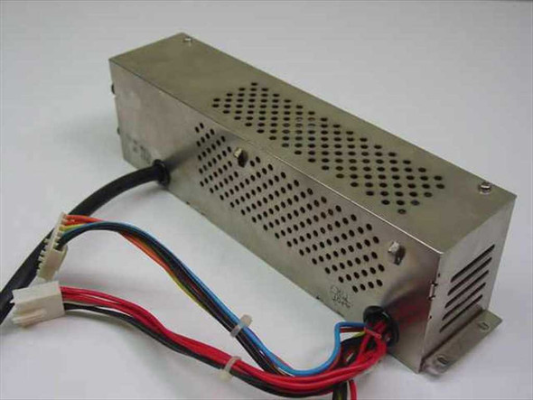 PGC PGC-50-K AT slim power supply – left-side view showing perforated top panel, mounting feet, and output cable bundle