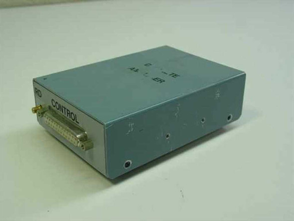 Steel interface box 4x3x1.25 – front-left view showing DB25 control connector and RD label