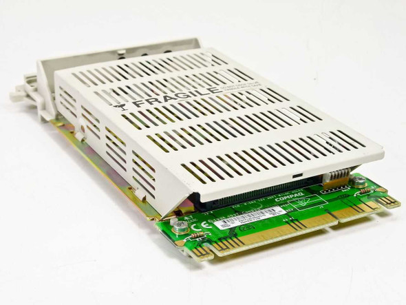 Compaq 242801-001 SCSI hard drive caddy — side profile showing PCB edge connector and caddy frame