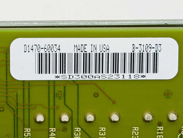 HP D1470-60034 board edge label showing part number D1470-60034, B-3109-D3, Made in USA, and barcode SD300AS23118