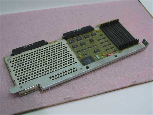 HP D1470-60001 Processor Board – top side view showing PCB, ventilated metal shield, memory chips, and dual card-edge connectors