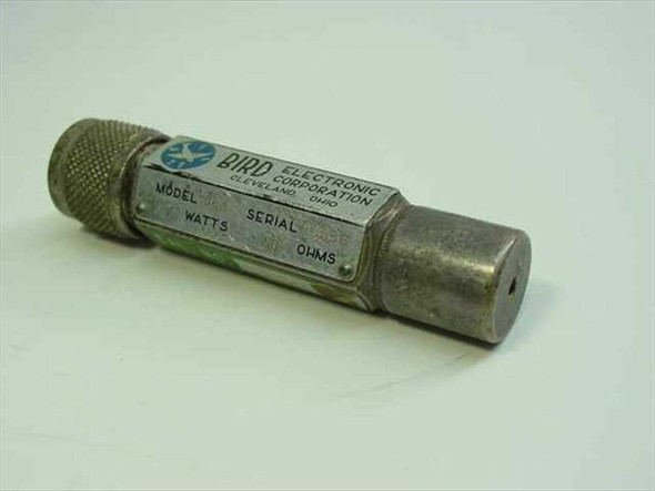 Bird Electronic Corporation 80M Termaline Coaxial Load Resistor — top view showing label with Bird logo, model, watts, and ohms fields