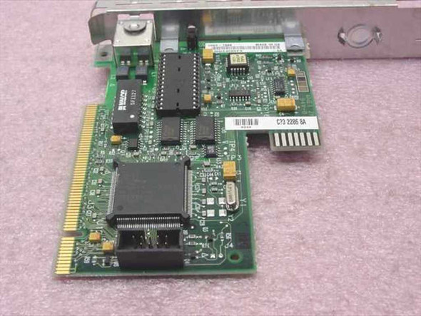 HP 5063-8790 PCI Ethernet NIC – top view of PCB showing main controller chip, memory ICs, and RJ-45 port