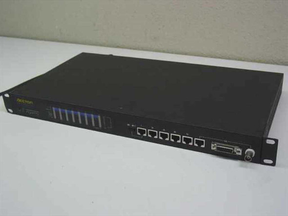 Accton SwitchHub-8se EH2005-TX 8-port Fast Ethernet switch – front and right side angle view showing 1U rackmount chassis