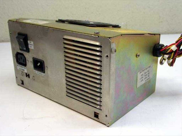 Task International TK-823 switching power supply – rear panel showing IEC AC input, power switch, ventilation grille, and DC output harness