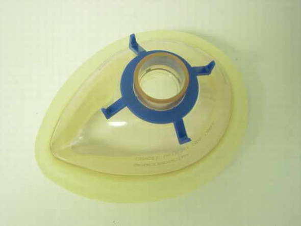 Intertech Ohio 225-5045-600 Nonconductive Face Mask – angled top view showing teardrop shape and blue port fitting