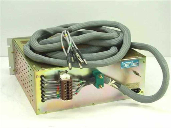 ISA Riber 304S Titanium Sublimator Power Supply rear view showing terminal block wiring, color-coded filament cable harness, and IEC power inlet