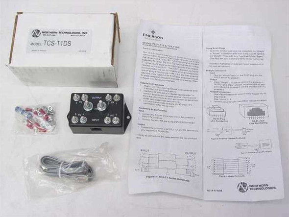 Northern Technologies TCS-T1DS T1 TVSS surge protector new open-box with device, instructions sheet, hardware, and original box