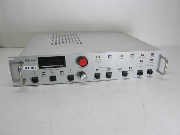 Varian VJW2722H1 TWT RF Amplifier Remote Control – front panel view showing RF power output display, emergency off button, and control switches