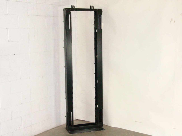PFT 19 inch open frame rackmount stand – angled rear view showing steel frame construction and floor base