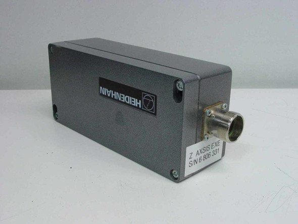 Heidenhain EXE 610 C encoder interpolation box – rear/right side showing second circular connector and Z AXIS label with serial number tag