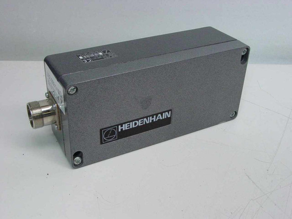 Heidenhain EXE 610 C encoder interpolation box – front/left side showing circular multi-pin connector and HEIDENHAIN logo label