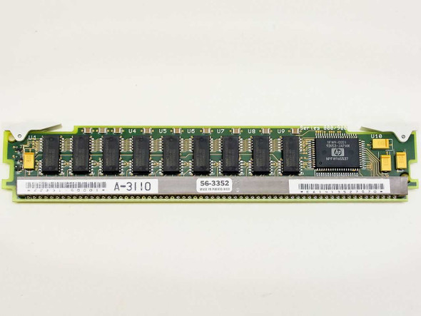 HP A2231-60001 8MB ECC SIMM memory module – front view showing component side with NEC memory chips and HP controller IC