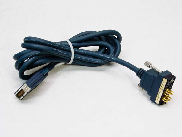 Cisco CAB-V.35MT-10 V.35 DTE serial cable coiled, showing full 10-foot length with both connectors visible