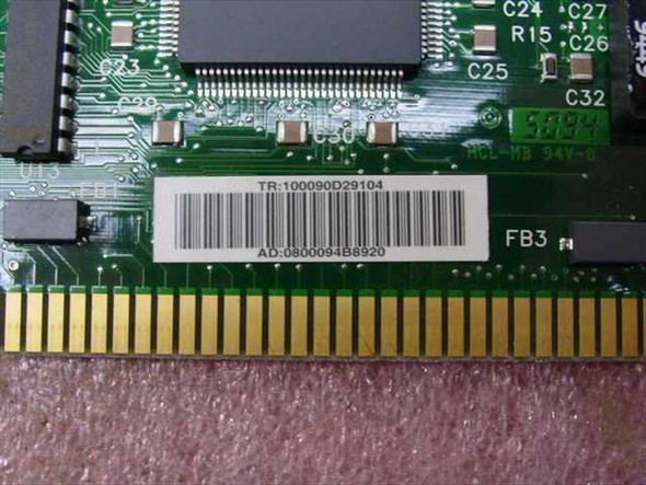 HP J2405-60001 NC/16 TP – underside of PCB showing barcode label with TR and AD codes and ISA gold edge fingers