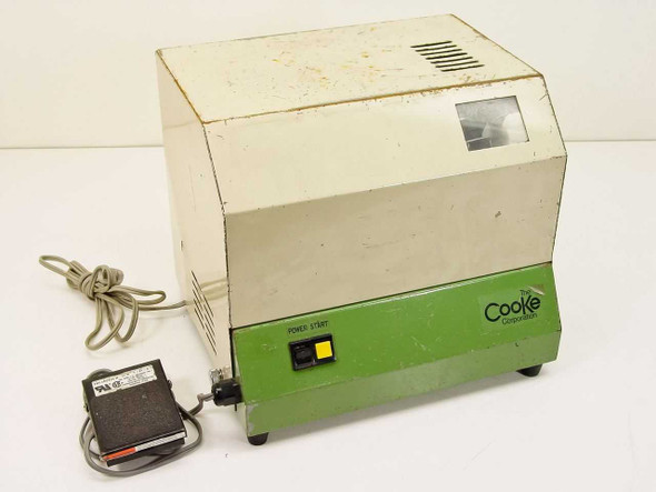 Cooke Tokki TP-125mk2 pump timer front view with green lower housing, Power Start button, and Linemaster foot pedal
