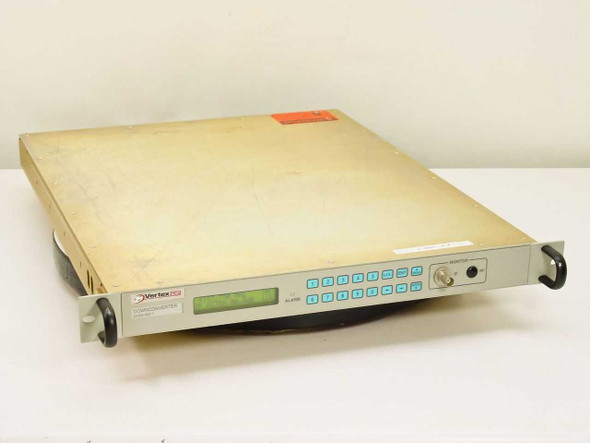 Vertex RSI DCS3-002-1-243 C-Band Downconverter – front-left three-quarter view showing 1U rackmount chassis