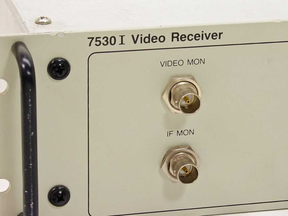 Scientific Atlanta 7530I Video Receiver — left front panel detail showing VIDEO MON and IF MON BNC monitor output connectors