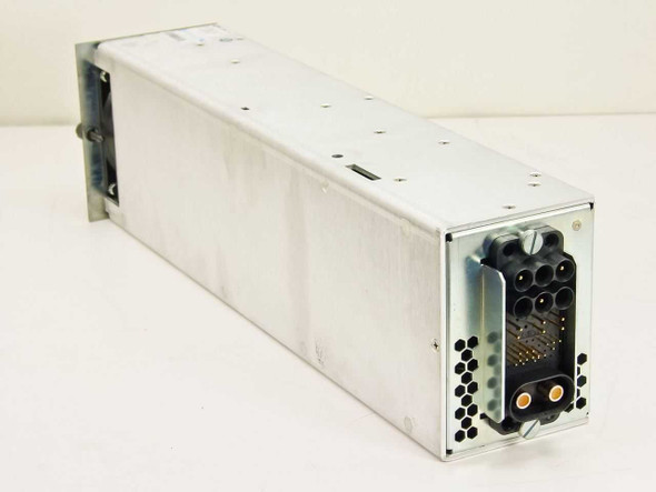 Tectrol TO620/11-1054 620W Hot Swap Power Supply Module — rear-right angled view showing multi-pin backplane connector and gold power contacts