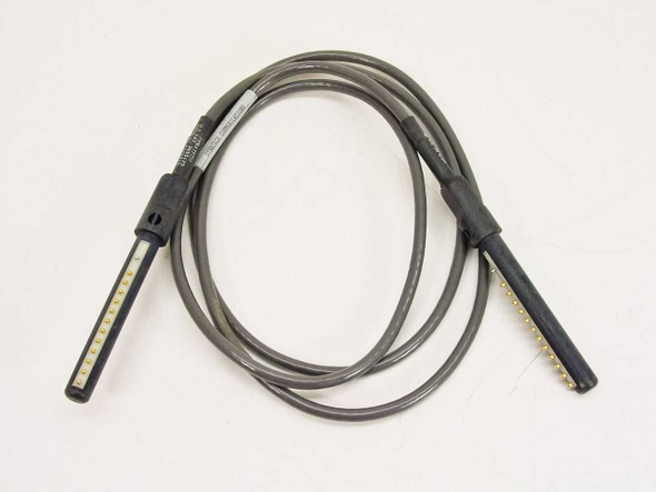 Dynatech Communications DPC-12-5 6-foot 12-pin pogo pin cable, full length coiled view showing both connectors