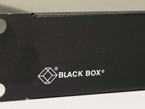 Black Box SWCX3655B – close-up of Black Box logo on front panel left side