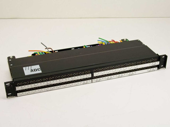 ADC BJF307-4MKIIHN 1U rackmount broadcast audio patch bay – front panel with TT bantam jacks and labeled port strips
